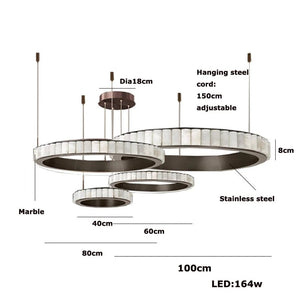 Aurum & Noir - Modern LED Pendant Light Gold and Black Marble Lustre