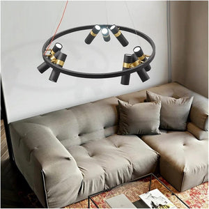 Lemon - Adjustable Black Metal LED Pendant Light for Living Room