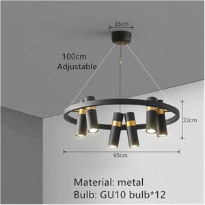 Lemon - Adjustable Black Metal LED Pendant Light for Living Room