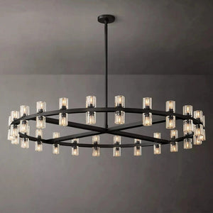 Arcachon - Modern Round LED Chandelier with Clear Glass Shade
