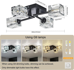 Astrid - Semi-Recessed Glass Ceiling Lamp with 4 Lights