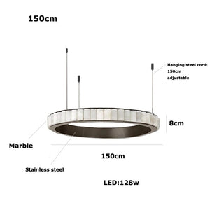 Aurum & Noir - Modern LED Pendant Light Gold and Black Marble Lustre