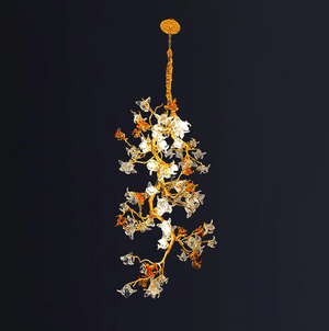 Brass Maple Long Branch Staircase Chandelier