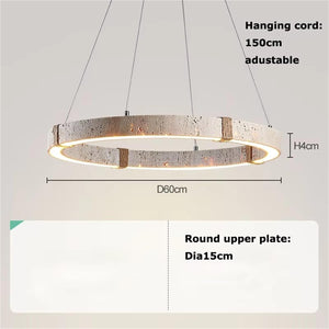 Circle Travertine Pendant Lamp