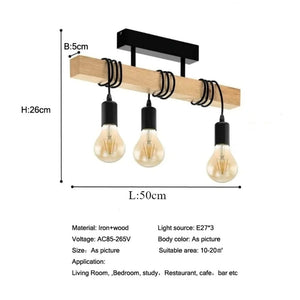 Creative Industrial Retro Style Solid Wood Lamp