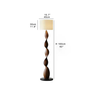 Creative Wooden Floor Lamp with Fabric Shade – Dimmable LED Standing Light