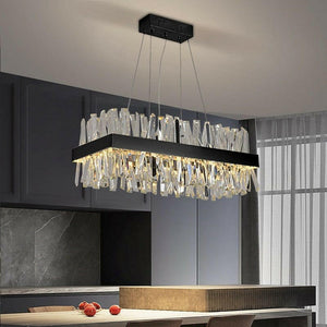 Cristel - Modern Crystal Shard Bar Crystal Chandelier/Black