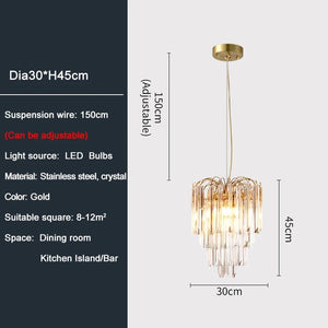 Dama - Round Crystal Chandelier for Dining Room