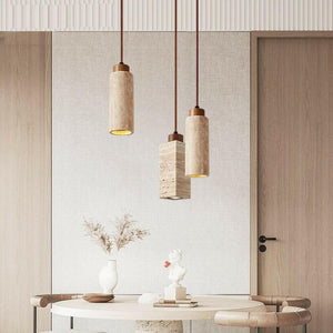 Dorte - Wabi-Sabi Travertine Pendant Lamp