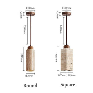 Dorte - Wabi-Sabi Travertine Pendant Lamp