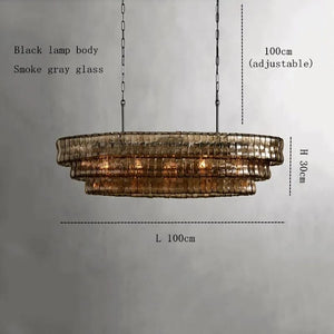 Étoile Antique French Gray Glass Chandelier