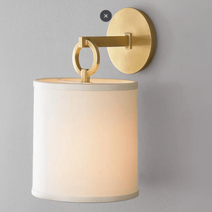 Full Circle - Wall Lamp With Vintage Fabric Shade