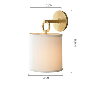 Full Circle - Wall Lamp With Vintage Fabric Shade