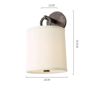 Full Circle - Wall Lamp With Vintage Fabric Shade