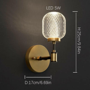 Galt - Simple and Contemporary Antique Crystal Acrylic Wall Lamp