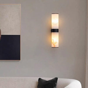 Gold Wall Light with Natural Stone in the Shape of a Cloud