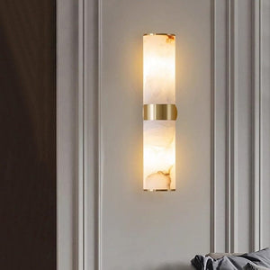 Gold Wall Light with Natural Stone in the Shape of a Cloud