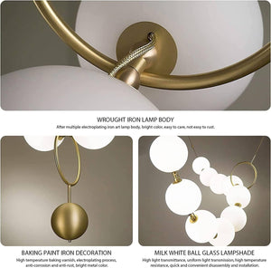 Industrial Pendant Light 10 Lights Pearl Necklace Glass Ball