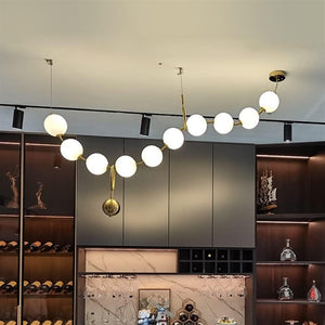 Industrial Pendant Light 10 Lights Pearl Necklace Glass Ball