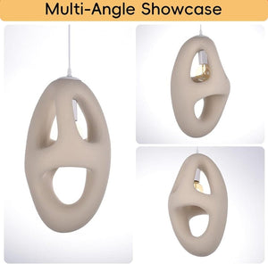 Japanese Wabi-Sabi Circular Geometric Resin Pendant Lamp