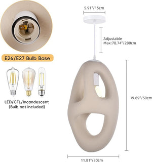 Japanese Wabi-Sabi Circular Geometric Resin Pendant Lamp