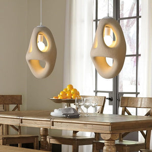 Japanese Wabi-Sabi Circular Geometric Resin Pendant Lamp