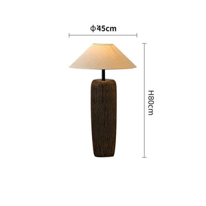 Japanese Design Ceramic Floor Lamp with Nobu Fabric Shade