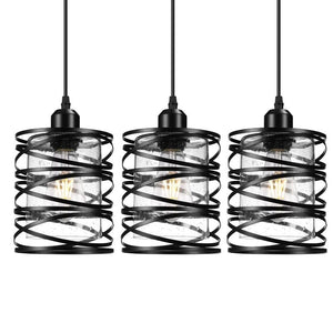 Jasslynn - 3 Pack Black Farmhouse Pendant Light