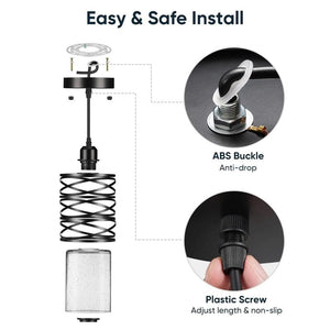 Jasslynn - 3 Pack Black Farmhouse Pendant Light