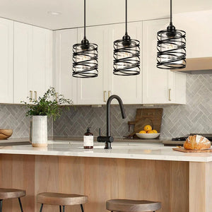 Jasslynn - 3 Pack Black Farmhouse Pendant Light