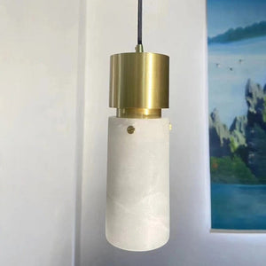 Kalev - Black/Gold Copper Marble Pendant Light