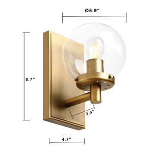 Knud - Industrial Wall Lamp with Glass Globe for Bathroom