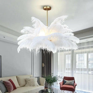 Kristian - Modern White Feather Chandelier