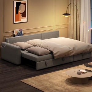 Sectional Sofa L-Shaped Sofa Couch Bed w/Chaise & USB, Reversible Couch Sleeper w/Pull Out Bed & Storage Space Living Room Black | bright&plus.