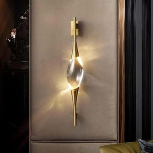Leap-Modern Wall Light with Teardrop Shape and Crystal