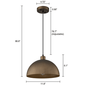 Lozano - Light Single Antique Brass Dome Pendant Light