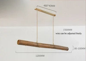 Mey - Rustic Linear Style Pendant Lamp Made of Natural Bamboo