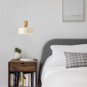 Modern Nordic Round Metal and Wood Pendant Lamp