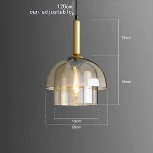 Niccolo - Cognac Glass Hanging Lamp Modern