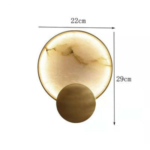 Nordic Round Marble LED Wall Lamp Modern Simple Brass