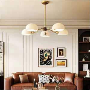 Orion - White Glass Pendant Lamp with Antique Brass