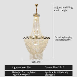 Othom - European Duplex Gold Design Crystal Chandelier
