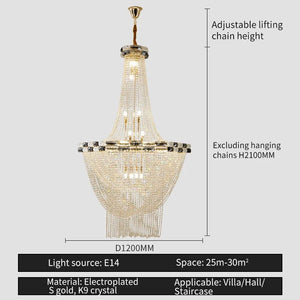 Othom - European Duplex Gold Design Crystal Chandelier