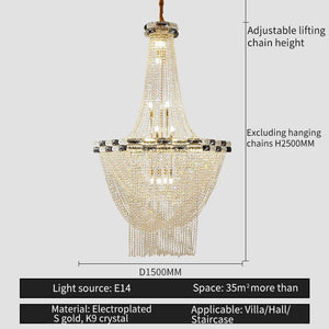 Othom - European Duplex Gold Design Crystal Chandelier