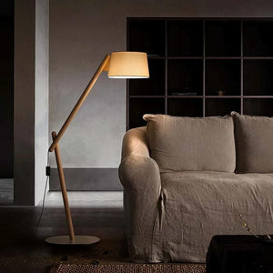 Ottavio Fabric Shade Wood Floor Lamp