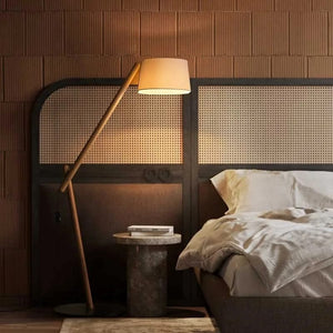 Ottavio Fabric Shade Wood Floor Lamp