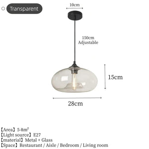 Ovea - Modern Oval Glass Pendant Lamp