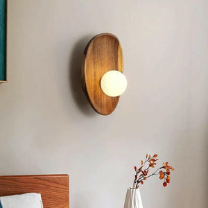 Ren - Japanese Minimalist Solid Wood Living Room Wall Sconce