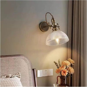Retro Style Decorative Wall Lamp made of Copper and Glass