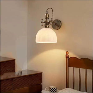 Retro Style Decorative Wall Lamp made of Copper and Glass